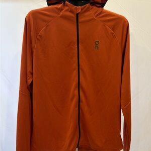 On Running Orange Windbreaker Jacket Lightweight Athletic 10/10